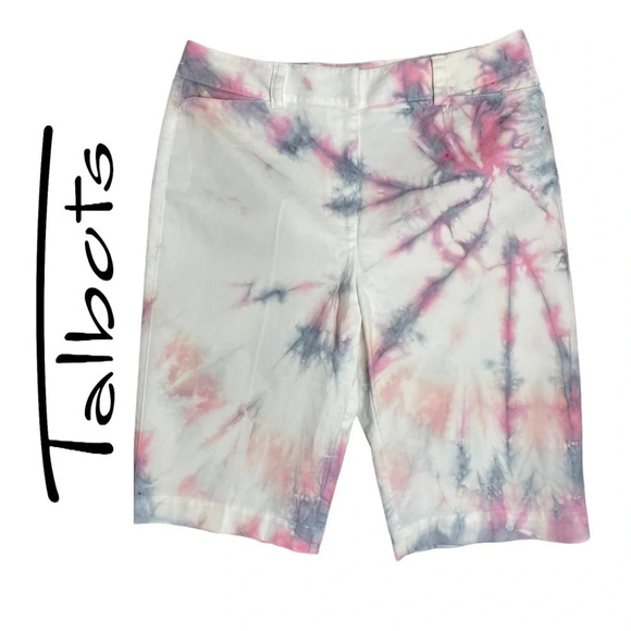 🛍️3/$40 Talbots Shorts Upcycled Hand Dyed Shorts Size 10 - Picture 1 of 8